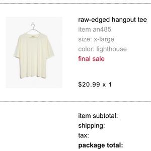Madewell “Raw Edged Hangout Tee” creamy white
